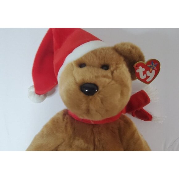 Ty Beanie Babies Teddy Bear Plush With Santa Hat & Scarf Holiday Edition - Picture 3 of 7